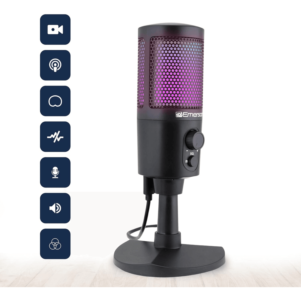 Gaming & Streaming Microphone with RGB Lighting with Tap-To-Mute