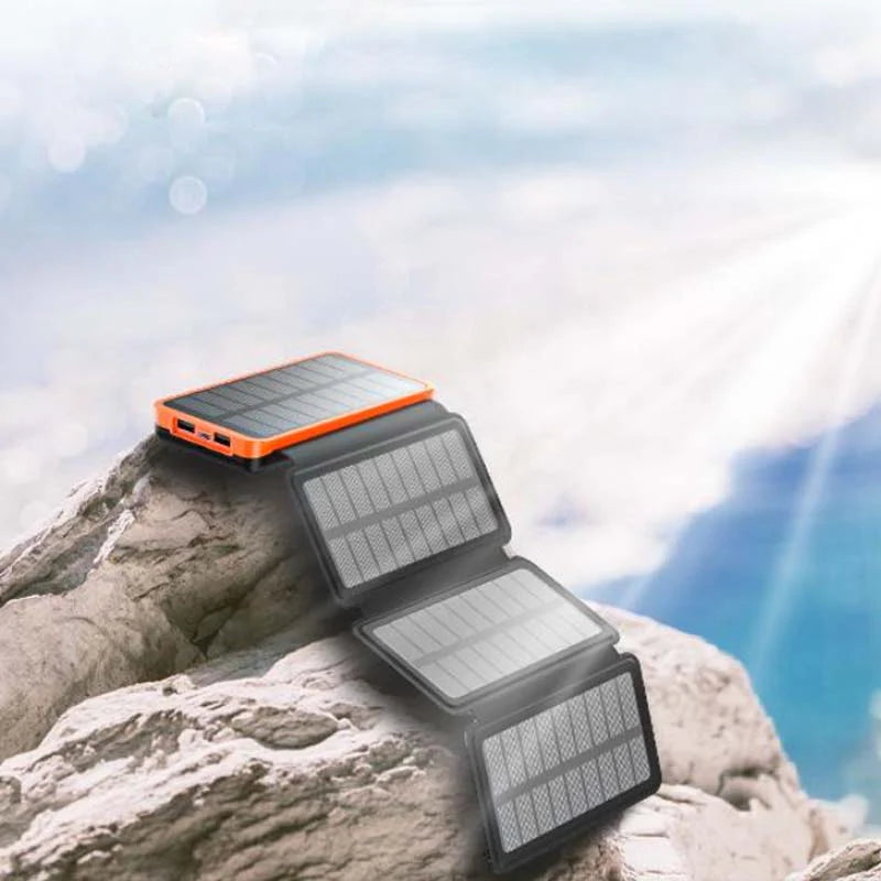 Solar Power Bank with 4 Panels and 3 USB Outputs – Suncore