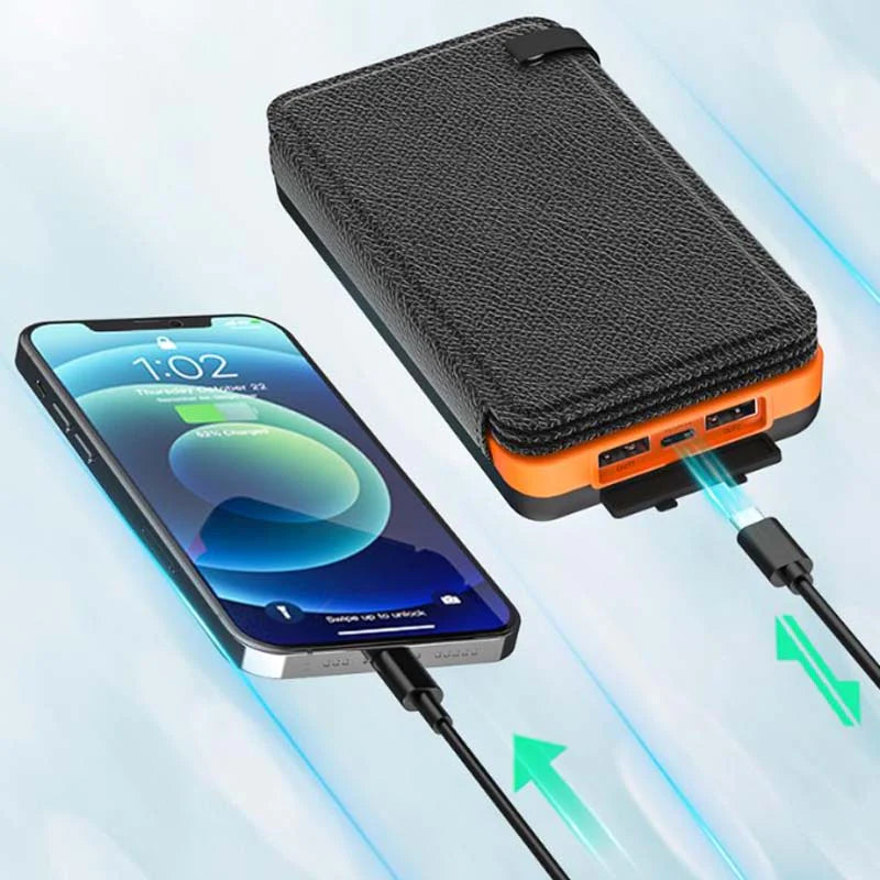 Solar Power Bank with 4 Panels and 3 USB Outputs – Suncore