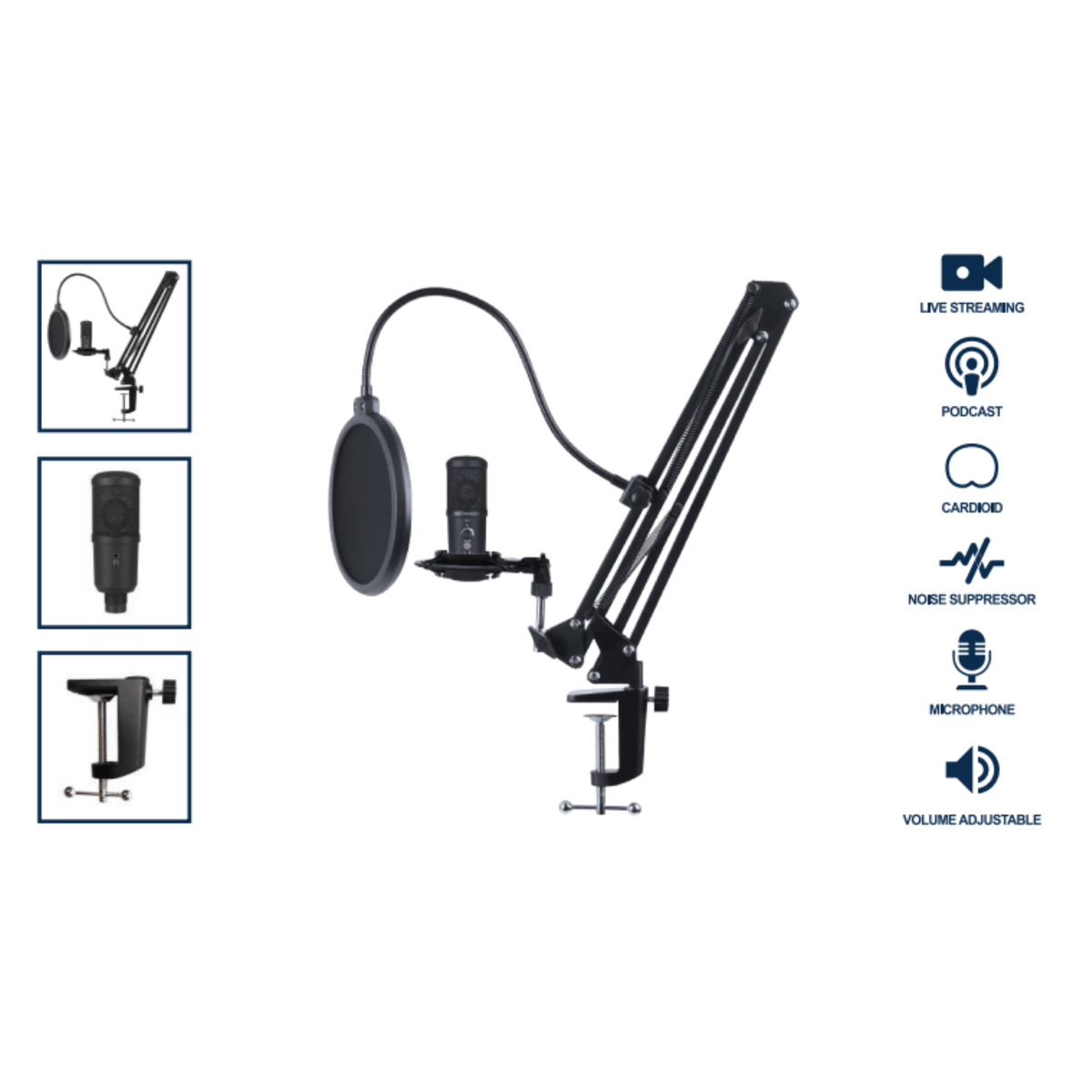 USB Gaming and Streaming Condenser Microphone