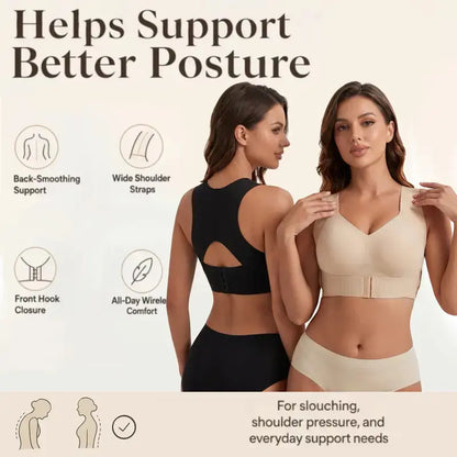 Women'S Wirefree Posture Shaping Sports Bra - Animal Print V-Neck, Breathable Mesh, Removable Pads, Gentle Support, Machine Washable, Workout Bralette, Soft Comfortable Unlined, Push Up, for Yoga & Gym